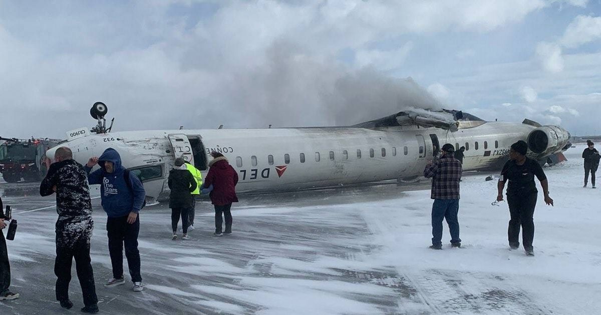 Plane Up side Down in Toronto